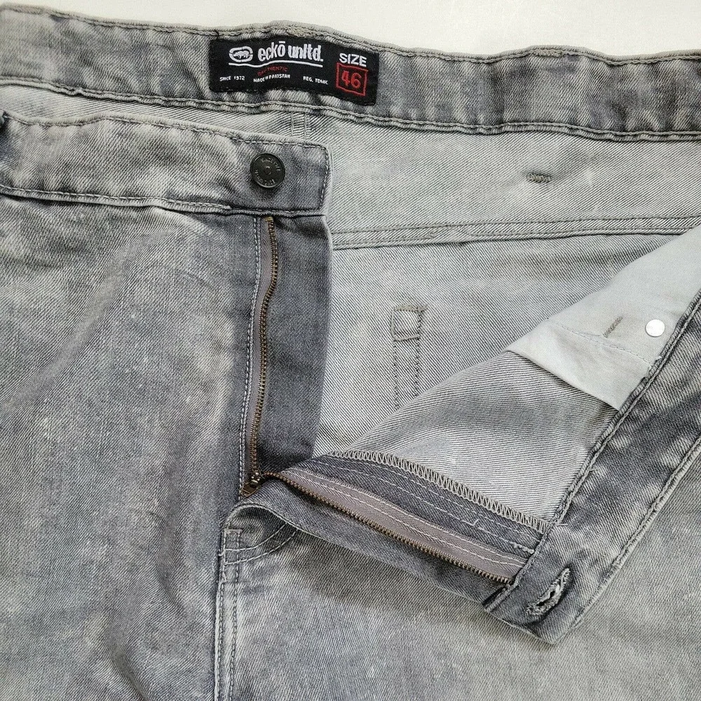 Ecko Unltd Men's Denim‎ Light Gray Jean Shorts Size 46 (49) Inseam 12